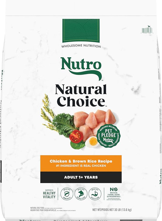 Nutro Natural Choice Adult Dry Dog Food, Chicken and Brown Rice Recipe 30 lbs.