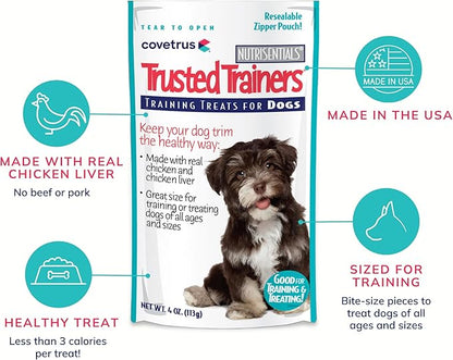 NutriSentials Trusted Trainers Training Treats for Dogs - Soft Dog Treats for Small, Medium & Large Dogs - Chicken Flavor - 3 Pack - 4 oz