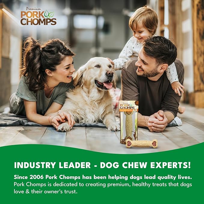Pork Chomps Dog Chew, 7-inch Crunchy Bone, Chicken Flavor, 1 Count
