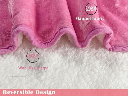 Bucephalus Waterproof Dog Blanket, Thick Reversible Soft Pet Blankets for Couch Bed Protection, Pee Proof Sherpa Fleece Blanket for Small Medium Large Dogs Puppy Cats Washable (Pink,30"×40")