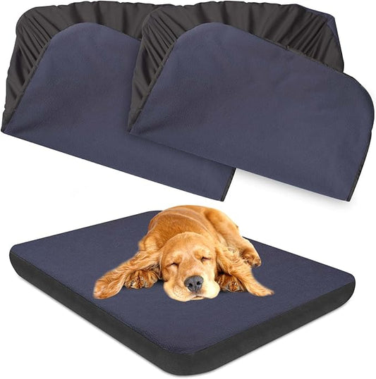 Dog Bed Covers Replacement Washable 100% Waterproof Dog Bed Cover 2 Pack Soft Noiseless Dog Bed Sheets for Dog Bed/pet Bed, 30" x 20" Blue