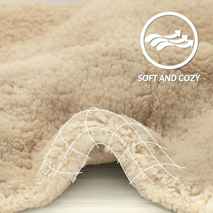 furrybaby Dog Blanket Soft Dog Blankets for Large Dogs Puppy Essentials Washable Sherpa Fleece Cat Blanket 32x40 Inches for Bed Furniture Couch Sofa (Medium, Beige)