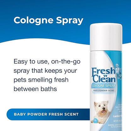 PetAg Fresh ’n Clean Cologne Spray - Baby Powder Scent - 6 oz, Pack of 2 - Controls Odor & Keeps Dogs Smelling Fresh