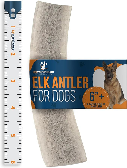 Split Antler for Dogs - Natural Dog Antlers for Aggressive Chewers - USA Sourced Elk Antlers for Dogs Small, Medium, Large - Healthy Elk Antlers for Teeth Cleaning & Chewing Pleasure