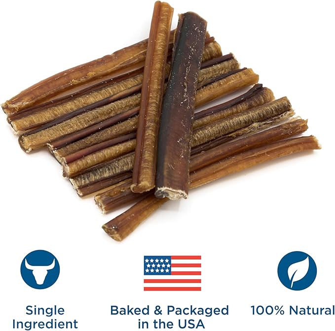 Best Bully Sticks 6 Inch All-Natural Bully Sticks for Dogs - 6” Easily Digestible, 100% Grass-Fed Beef, Grain and Rawhide Free | 25 Pack