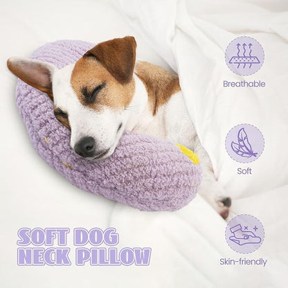 T'CHAQUE Cat Pillow, Dog Neck Pillow Anxiety Relief, Comfort Cat Pillows for Indoor Cats， Ultra Soft Dog Calming Pillow Bed, Half Donut Cuddler Sleeping Improve Pillow Pet for Upper Spine Support