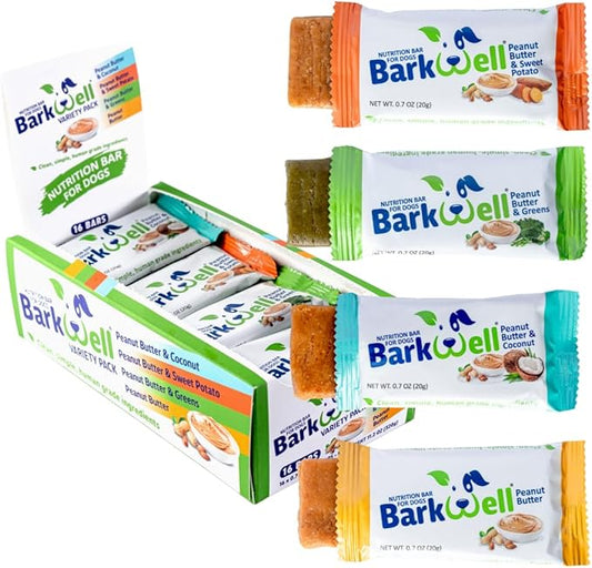 Peanut Butter Bars for Dogs, 0.7 Ounce, 16-Pack (Variety) Dog Treat