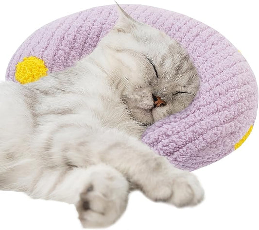 T'CHAQUE Cat Pillow, Dog Neck Pillow Anxiety Relief, Comfort Cat Pillows for Indoor Cats， Ultra Soft Dog Calming Pillow Bed, Half Donut Cuddler Sleeping Improve Pillow Pet for Upper Spine Support