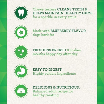 Greenies Bursting Blueberry Dog Dental Treat Regular Size 12 count - Pack of 3