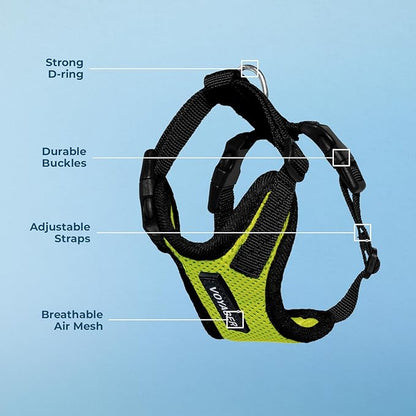 Voyager Step-in Lock Pet Harness - All Weather Mesh, Adjustable Step in Harness for Cats and Dogs by Best Pet Supplies - Lime Green/Black Trim, XL (Pack of 2)