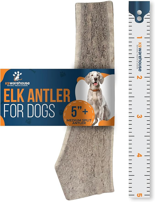 Split Antler for Dogs - Natural Dog Antlers for Aggressive Chewers - USA Sourced Elk Antlers for Dogs Small, Medium, Large - Healthy Elk Antlers for Teeth Cleaning & Chewing Pleasure
