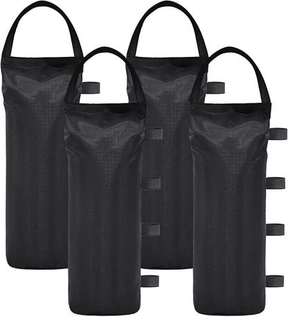 Extra Large Weights Sand Bags Set of 4 for Outdoor Dog Shelter, Heavy Duty Canopy Weight Bags(120LBS) for Pop up Canopy Tent (Without Sand), Black