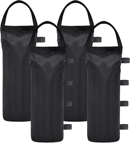 Extra Large Weights Sand Bags Set of 4 for Outdoor Dog Shelter, Heavy Duty Canopy Weight Bags(120LBS) for Pop up Canopy Tent (Without Sand), Black