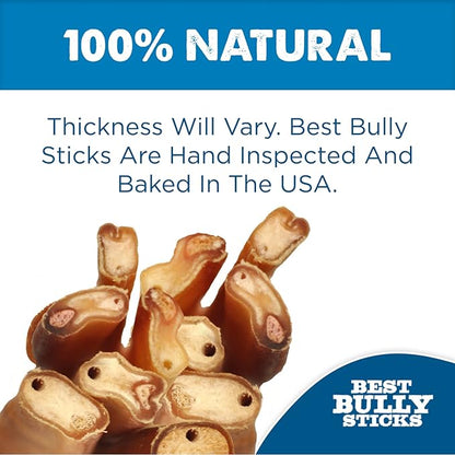Best Bully Sticks 6 Inch Jumbo Bully Sticks for Large Dogs - 100% Natural, Grass-Fed Beef - Single Ingredient Grain and Rawhide Free Bully Stick Dog Chews | 12 Pack