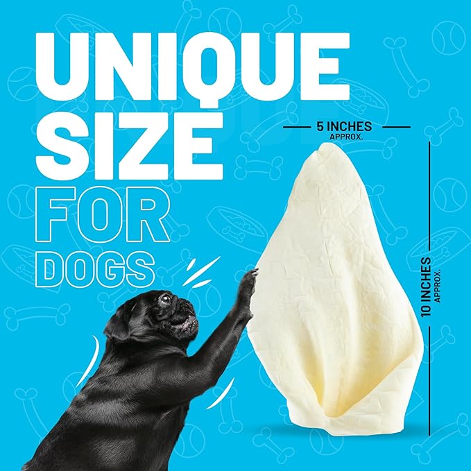 Sitka Farms Cow Ears for Dogs 12 Count - Premium Beef Natural Dog Treats for Small, Medium and Large Dogs - Free Range Grass-Feed Cattle