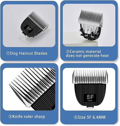 Replacement Blade for nebot P1 Pro Pet Grooming Kit & Vacuum,Size-5F Cut Length 1/4”(6.3mm),2 Pack