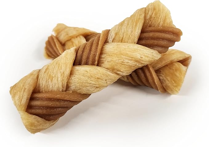 Cadet Chewalicious Chewy 'N Crunchy Braid Dog Treats, Limited Ingredient Rawhide-Free Dog Chews, Long-Lasting Made with Real Chicken, 3 Count (Pack of 1)