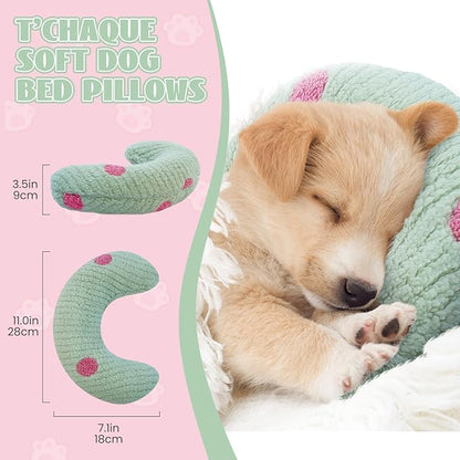 T'CHAQUE Cat Pillow, Dog Neck Pillow Anxiety Relief, Comfort Cat Pillows for Indoor Cats， Ultra Soft Dog Calming Pillow Bed, Half Donut Cuddler Sleeping Improve Pillow Pet for Upper Spine Support