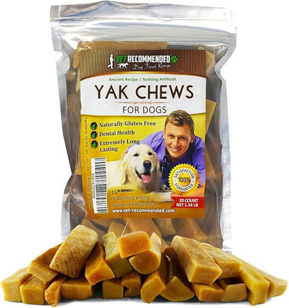 Yak Chew for Small Dogs Made from Himalayan Yak Milk (20 Count / 1.54LB). The 100% Natural Healthy Dog Chew - Extreme Long Lasting Cheese Chew
