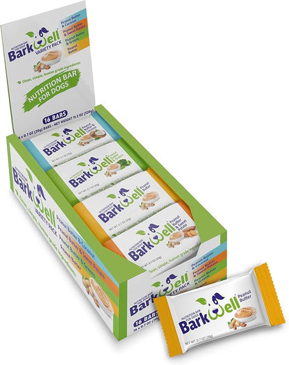 Peanut Butter Bars for Dogs, 0.7 Ounce, 16-Pack (Variety) Dog Treat