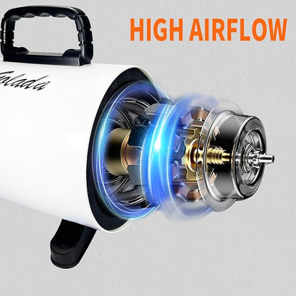 High Velocity Professional Dog Grooming Dryer,Adjustable Temperature and Speed Hair Dryer for Pets with 4 Nozzles