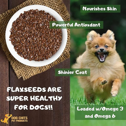 Dog Chits Lamb and Flaxseed Soft Chew for Dogs - Dog and Puppy Chews | Made in USA | USA Lamb | All Natural Treats | Large and Small Dogs | Rich in Omega 3 and 6 Flaxseeds | 4 oz.