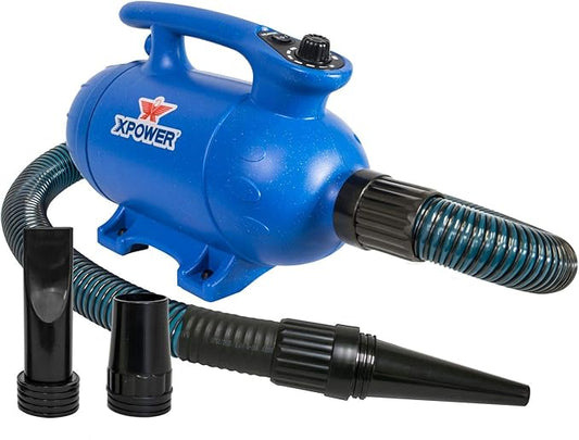 XPOWER B-24 Professional Pet Grooming Force Dryer with Powerful and Quiet Motor, Variable Speed and Extra Heat, Versatile For All Coats and Breeds