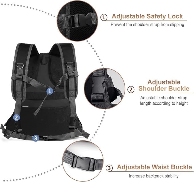 YUDODO Pet Dog Backpack Carrier Small Dog Front Carrier Pack Reflective Head Out Motorcycle Puppy Carrying Bag Backpack for Small Medium Dogs Cats Rabbits Outdoor Travel Hiking Cycling (M,Black)