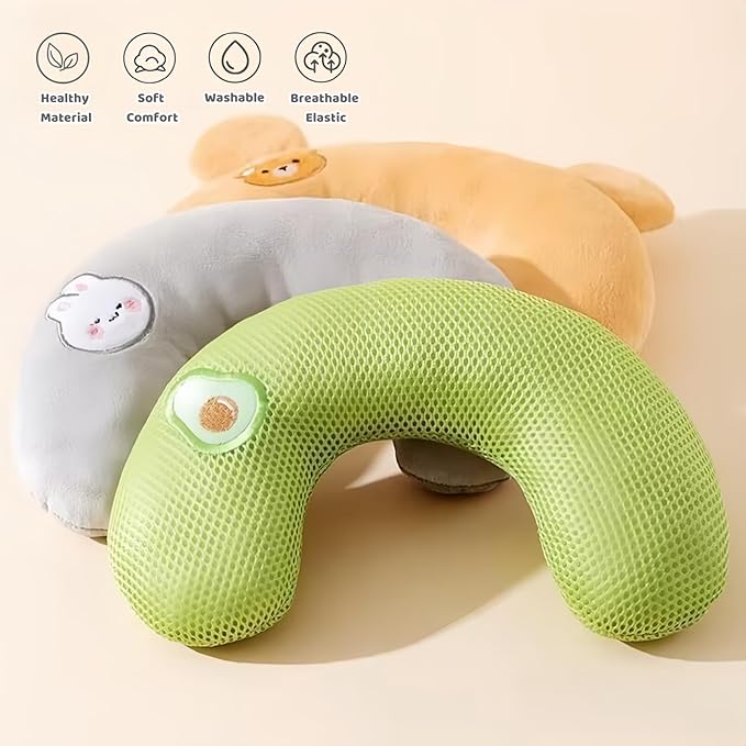 3 Pcs Cat Pillows for Indoor Cat and Puppy, Dog Pillows, U-Shaped Pillow for Cats and Dogs, Soft Fluffy Cat Bed Pillow, Dog Calming Pillow Old Joint Relief (Cartoon)