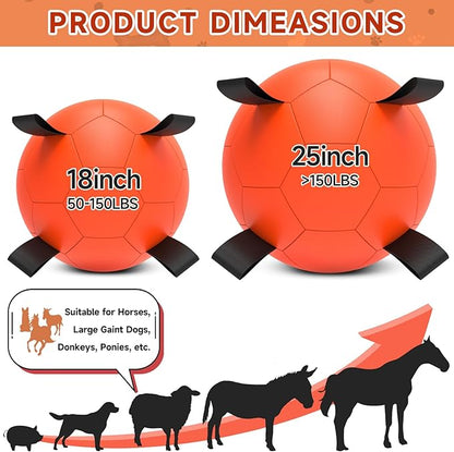 QDAN Herding Ball for Dogs, 18 inch Dog Balls, Giant Dog Toys Horse Toy, Dog Herding Ball for Australian Shepherd, Orange