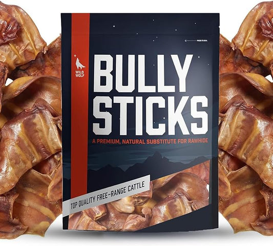 Wild Wolf USA Pig Ears (5 Pack) 100% Natural Dog Chew Treat - Sourced and Baked in The USA - Healthy, High Protein Snack