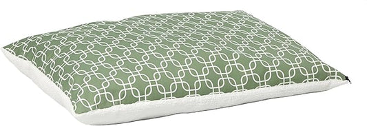 Midwest Homes for Pets PF3648T-FGR Over-Stuffed Dog Bed, Large, 36 x 48, Large Dog Breed, Green Geometric Pattern