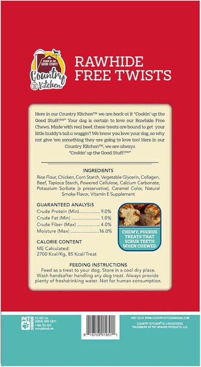 Rawhide Free Twists Dog Chews, Made with Real Beef, 3 Count