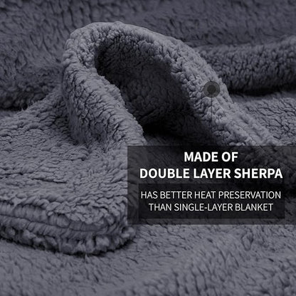 furrybaby Dog Blanket Soft Dog Blankets for Small Dogs Puppy Essentials Washable Fluffy Sherpa Fleece Cat Blanket 24x32 Inches for Bed Furniture Couch Sofa (Double-Layer Small, Grey)