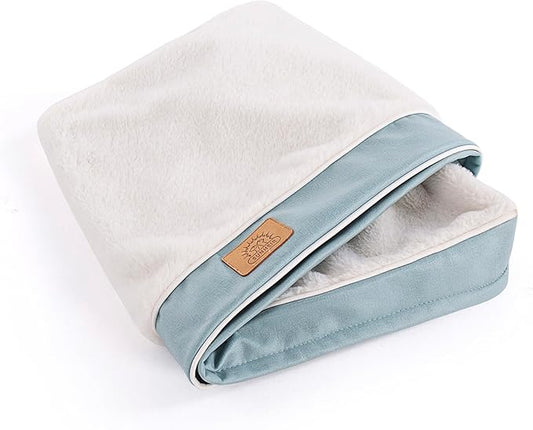 Dog Bed Covers Soft Plush Replacement Washable, Medium Waterproof Dog Bed Cover with Zipper, Pet Bed Cover 30x20x3 Inches, Blue, Cover Only