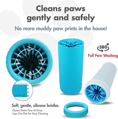 Dexas MudBuster Portable Dog Paw Cleaner, Large, Blue (PW720312)