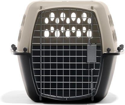 Petmate Vari Dog Kennel - Portable Crate for Pets 10-20 lbs - Airline-Friendly Pet Carrier - Durable Plastic Shell - For Home and Travel - Made in USA - 24 Inches - Taupe and Black