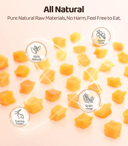 16OZ Sweet Potato Dog Training Treats，Potato Cube Dog Training Treats Reward Snacks for Small Medium Large Dogs， High Protein Dog Chewy Treats