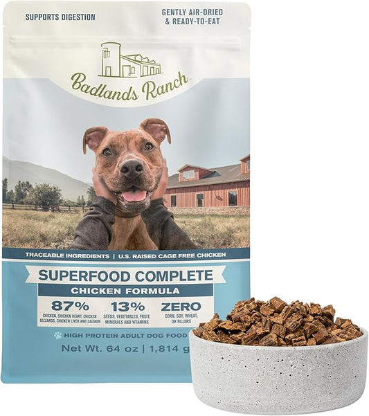 Superfood Complete, Air-Dried Adult Dog Food - High Protein, Zero Fillers, Superfood Nutrition by Katherine Heigl (64 oz., Premium Chicken)
