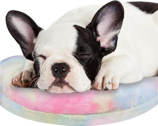 Dog Pillow, U-Shaped Dog Calming Pillow for Pet, Soft Dog Neck Pillow Machine Washable Dog Bed Pillow for Dog and Cat Enhance Sleep Quality(Tie-dye Pink Blue, Medium)