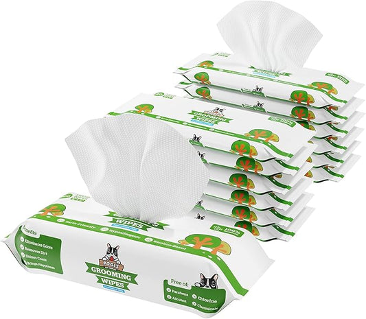 Pogi's Grooming Wipes Home & Travel Bundle - 100-Count Grooming Wipes for Home and 240-Count Packs for Travel