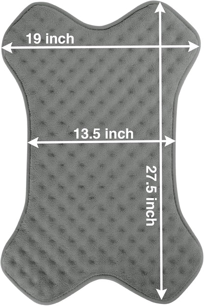 Small Dog Mat Washable Gray Memory Foam Crate Bed Pad for Puppy Dog Cushion Mat Anti Slip Flat Dog Cage Padded Mat,28"x20"