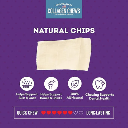 USA Collagen Chips Assorted Dog Chew Treats - Natural Flavor, 14oz/1 Pack