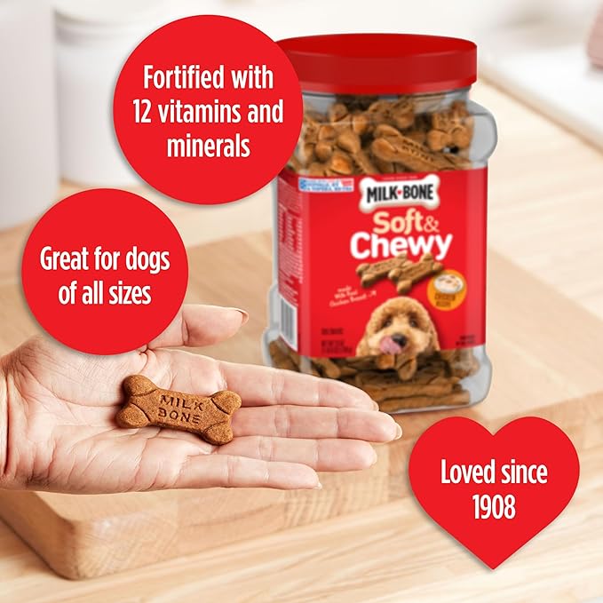 Milk-Bone Soft & Chewy Dog Treats, Chicken Recipe With Chicken Breast, 25 Ounce Container