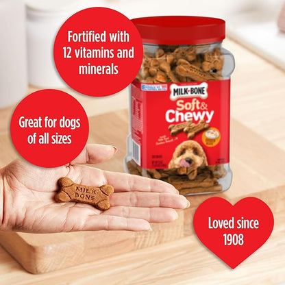 Milk-Bone Soft & Chewy Dog Treats, Chicken Recipe With Chicken Breast, 25 Ounce Container