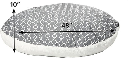 Midwest Homes for Pets Over-Stuffed Dog Bed feat Teflon with Gray/Fleece Pattern, Large