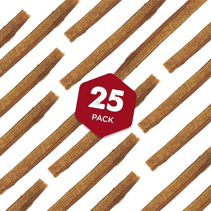 Best Bully Sticks 6 Inch All-Natural Bully Sticks for Dogs - 6” Easily Digestible, 100% Grass-Fed Beef, Grain and Rawhide Free | 25 Pack