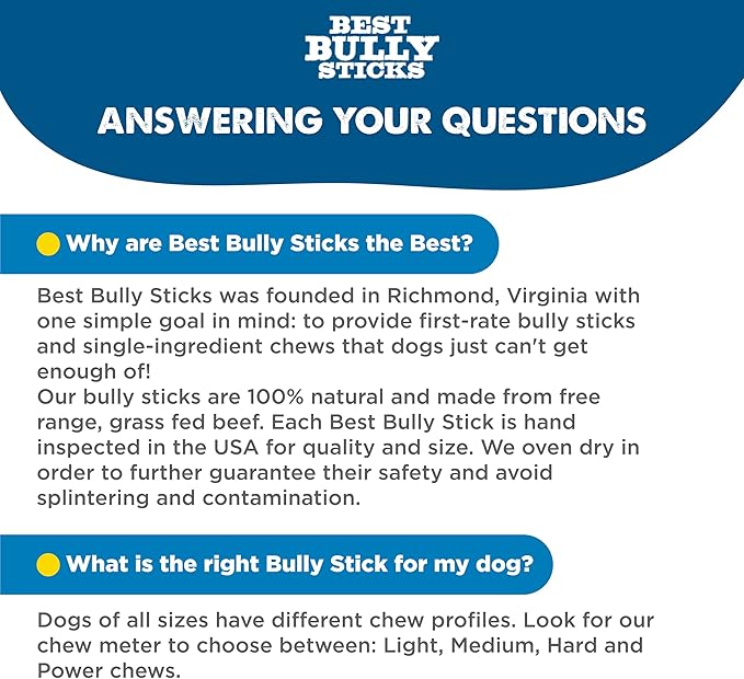 Best Bully Sticks Odorless 4-8 Inch Odor-Free Bully Sticks for Dogs - 100% Natural Grass-Fed Beef for Small, Medium, Large Dogs and Puppies - Grain and Rawhide Free Bully Stick Dog Chews | 8 oz