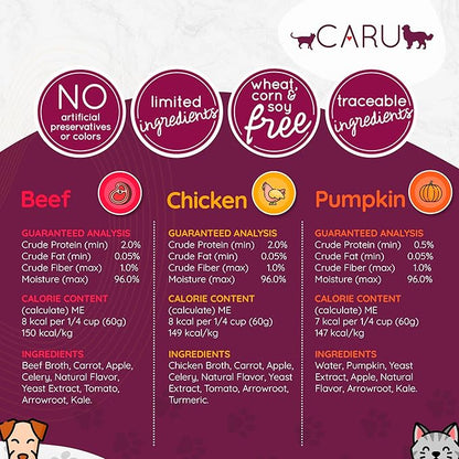 CARU - Daily Dish Pumpkin Broth Meal Topper for Dogs & Cats - Savory Pour-Over Broth - 1.1 lbs.