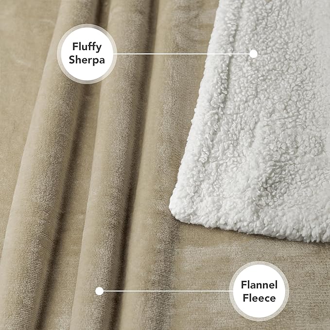 PetAmi Dog Blanket for Small Medium Dogs, Pet Bed Blanket Cat Puppy Kitten, Fleece Furniture Couch Cover Protector Sofa Car, Soft Sherpa Dog Throw Plush Reversible Washable, Mini 29x40 Taupe